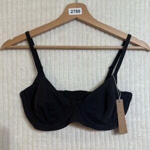 SKIMS Fits Everybody Unlined Demi Bra Onyx Black Size 32D NWT $54